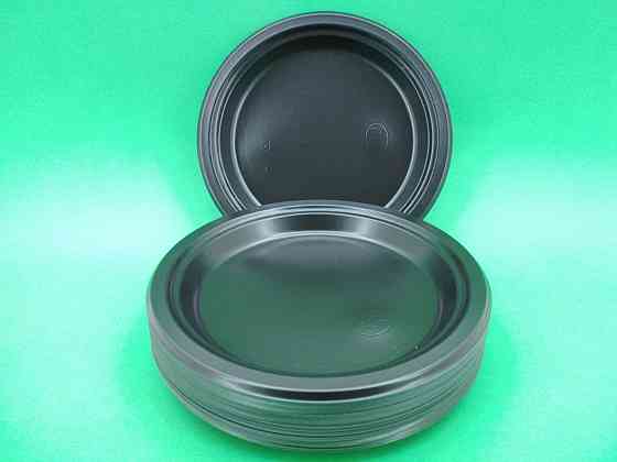 Тарілка одноразова пластикова 240 mm Чорна (50 шт) Харків