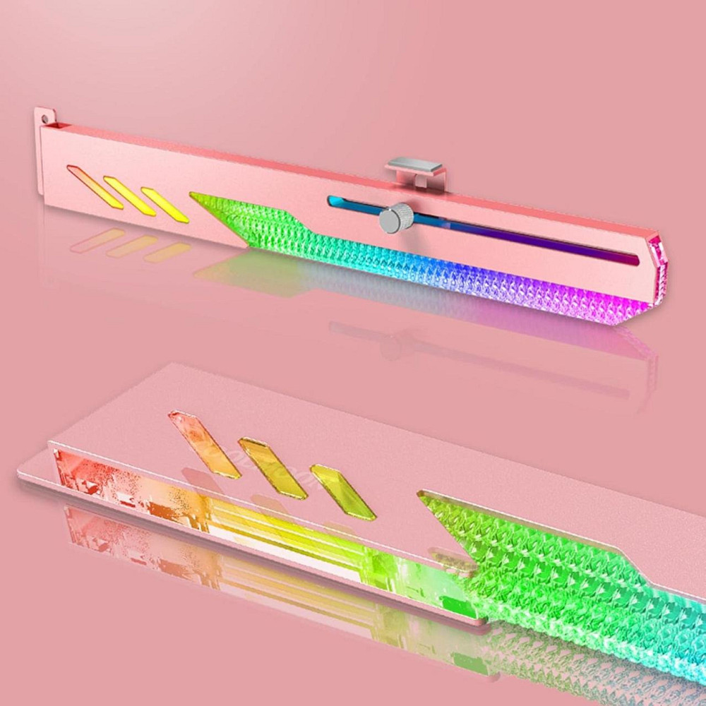 Поддержка опора подставка для видеокарты GPU с ARGB-подсветкой стальной корпус, раздвижная розовая 5V для ПК Киев - изображение 3