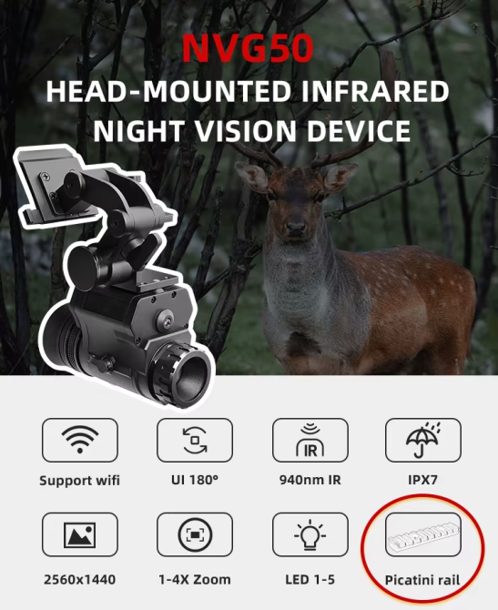 Монокуляр нічного бачення NVG50 Pro + Wilcox L4G24 + міст (до 600м у темряві) Київ - фото 9