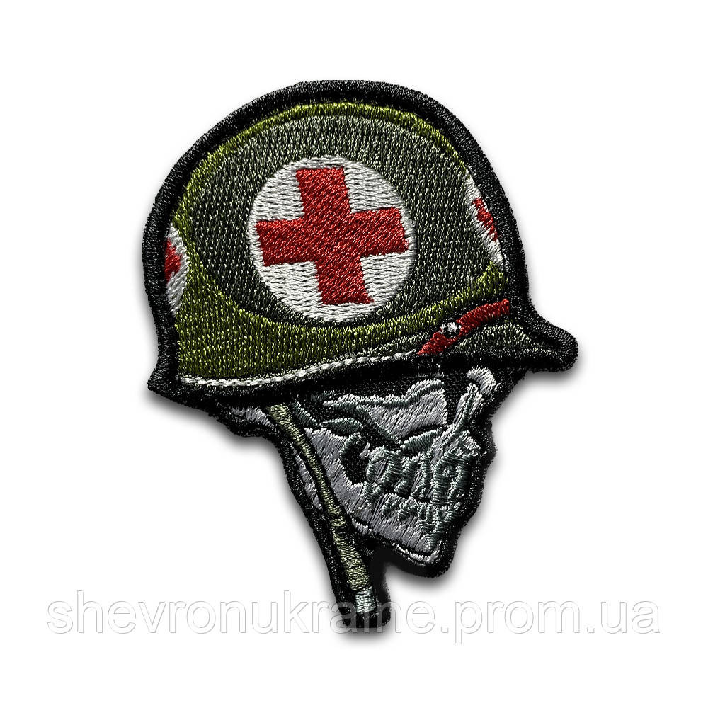 Шеврон Медицинский череп (Форма контурная. На липучке) Размер 9x7см Киев - изображение 5
