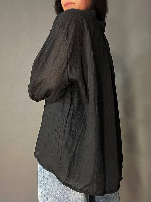 Сорочка жіноча Xingyue 388 оверсайз бавовна жатка з кишенею, чорний, one size Київ - фото 9