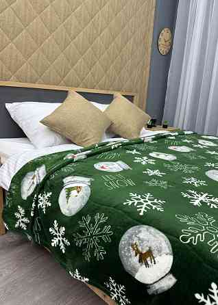 Плед-покривало Decorator WellSoft 200х220 см з різдвяним принтом Зелений (87-170) Київ