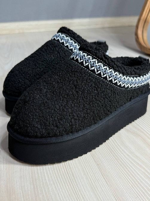 Угги женские Itts 1801-1 тапочки на платформе с мехом тедди черные, 36, 23 см Киев - изображение 8