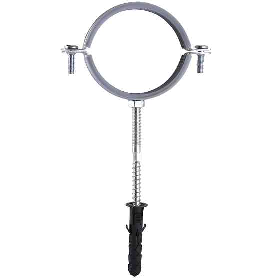 Хомут в зборi CR 2 1/2″ (70-80мм) з гвинтом-шурупом 8*100 та дюбелем в уп., сірий Тернопіль