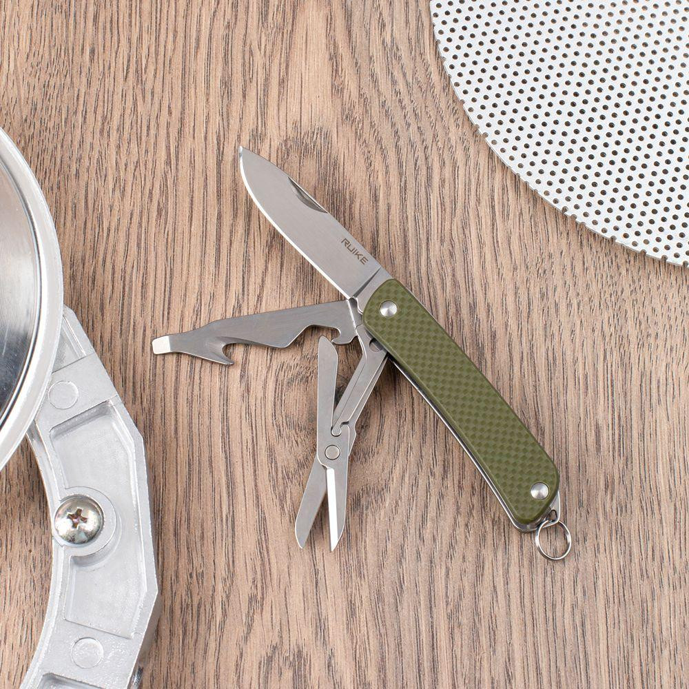 Багатофункціональний ніж Ruike Criterion S31, (5.3 см) 12C27 / G10 зелений, 6 інстр. Київ - фото 5