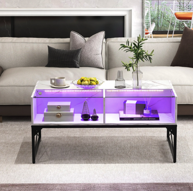 Журнальный столик Moderne кофейный маленький современный с подсветкой в гостиную спальню комнату Киев - изображение 6