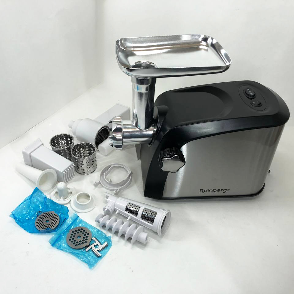 Електрична м'ясорубка з насадкою-кеббе Rainberg RB-673, Електрична м'ясорубка нержавіюча ZW-81 Львів - фото 11