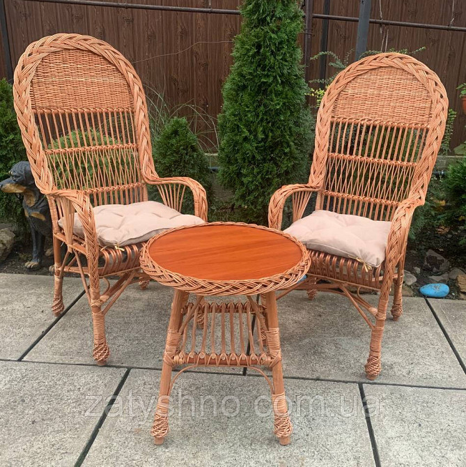 Комплект: словацкое кресло и столик из лозы Киев - изображение 6