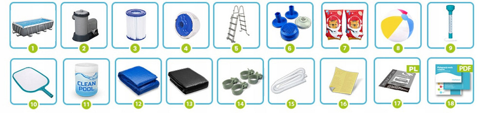 Басейн каркасний прямокутний 17в1 Bestway 56465, 549 x 274 x 122 см Київ - фото 10