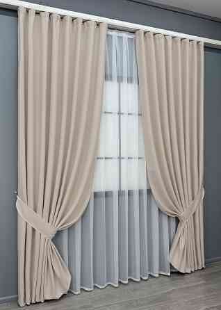 Комплект готових штор VR-Textil Рогожка TERRA LUXE № 2067ш Таш 150х290 см 2 шт (33-1299) Київ
