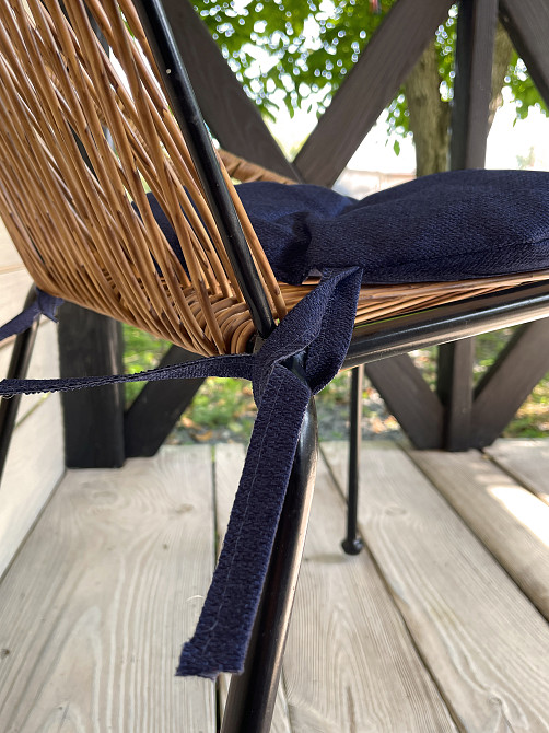 Подушка для стільців (38x38х5 см) кругла Decorator Мальмо колір темно-синій 84-044 Київ - фото 8