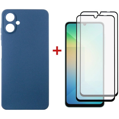 Чехол для мобильного телефона Dengos Kit Samsung Galaxy A06 Carbon + 2 pcs glass (Blue) (DG-CTG2P-06) Винница - изображение 1