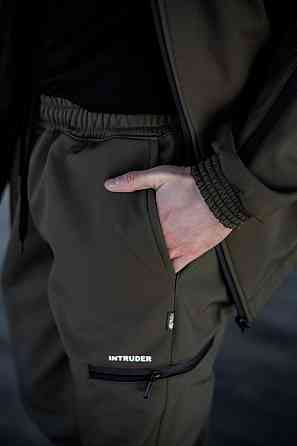 Чоловічі теплі брюки карго Intruder Softshell штани на мікрофлісі з кишенями софтшелл 'Reef' хакі Одеса