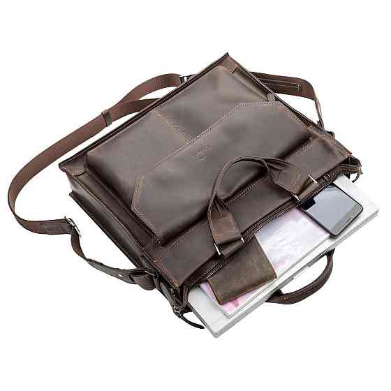 Сумка для ноутбука SHVIGEL 11109 кожаная Коричневая Киев