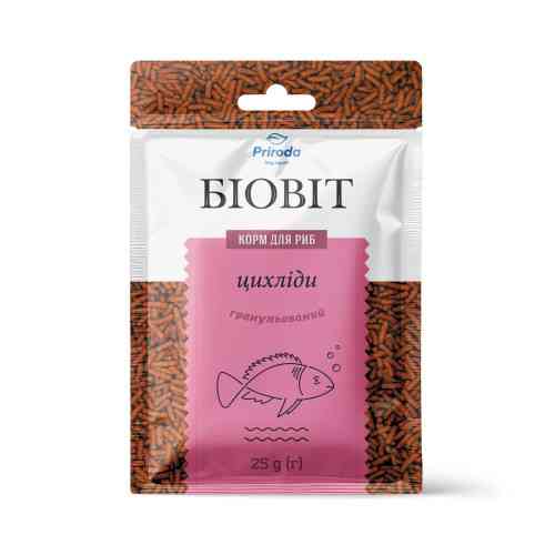 Корм Природа Биовит Цихлиды для цихлид и ярко-окрашенных рыб гранулированный 25 г Киев
