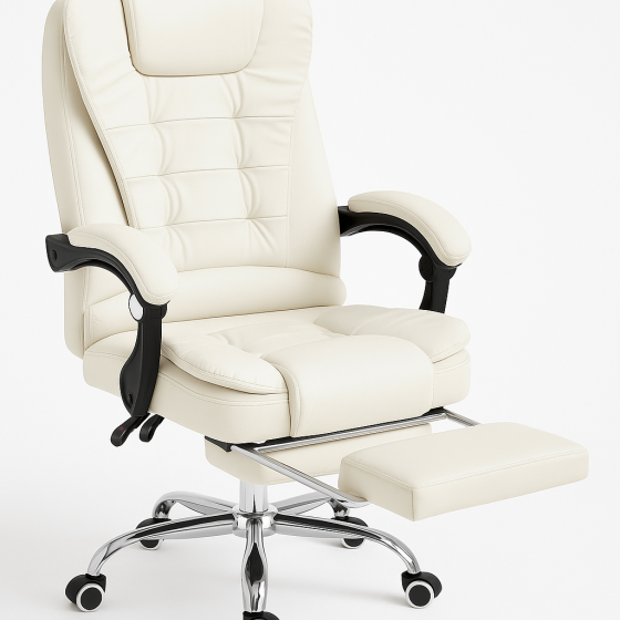 Крісло офісне Diego D2 молочне Київ