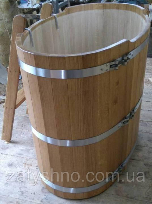 Овальная купель для бани из дуба Киев - изображение 2