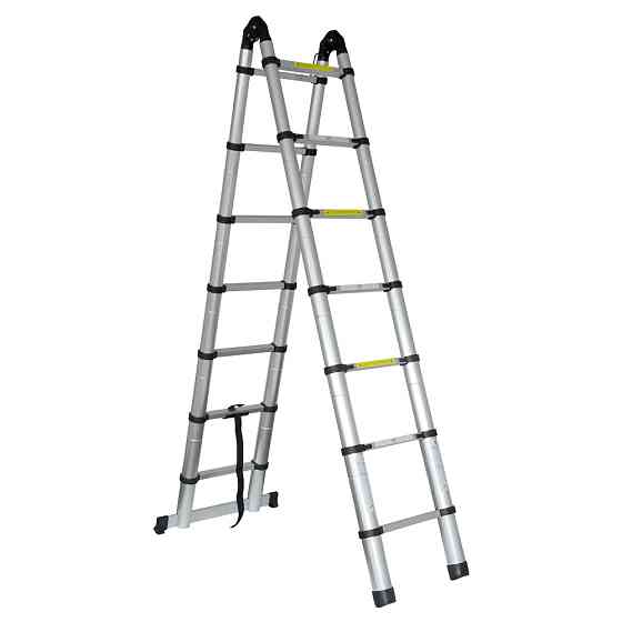 Flora Лестница телескопическая универсальная 14 ступеней 4.4м FLORA (5033424) Коломия