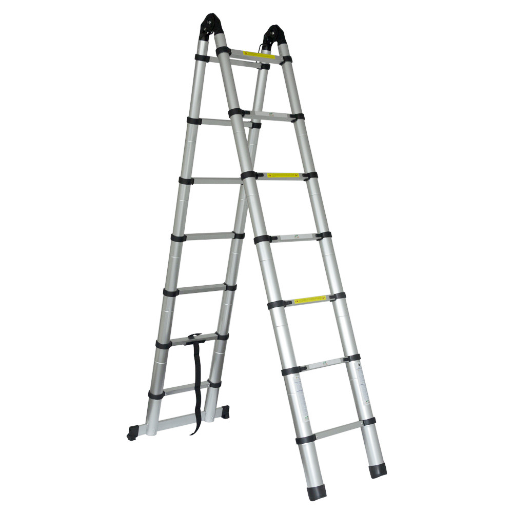 Flora Лестница телескопическая универсальная 14 ступеней 4.4м FLORA (5033424) Коломия - фото 4