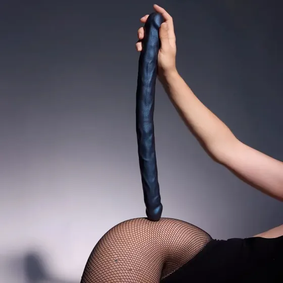 Фалоімітатор подвійний Strap-On-Me DOUBLE DONG REALISTIC DILDO - SNAKY METALLIC COLOR Львов