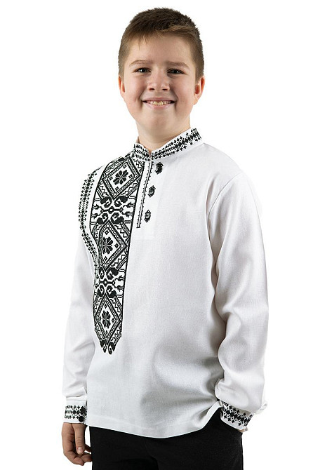 Вышиванка мужская, белая, льняная топ Киев - изображение 6