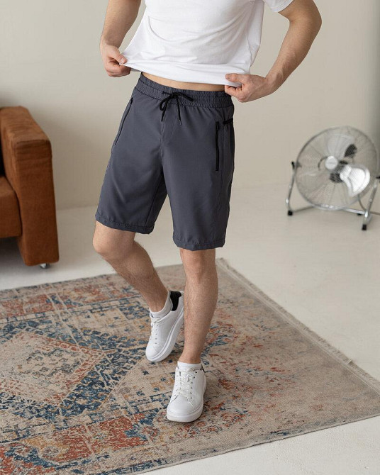 Темно-серые мужские шорты прямого кроя Pobedov Vil'nyy Киев - изображение 1