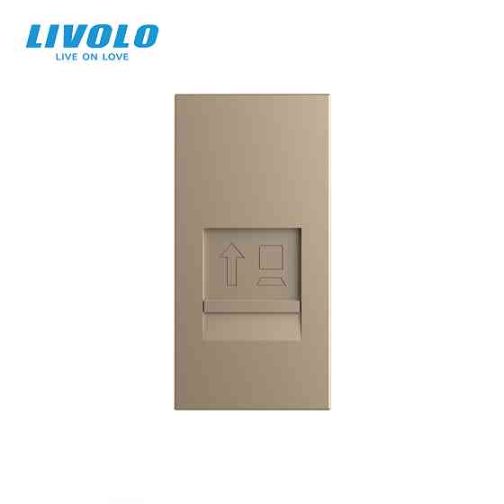 LIVOLO Інтернет-розетка RJ-45 (8P8C Cat.6) LIVOLO, золота, модуль 0.5 поста, з шторкою (VL-FCCP Коломия