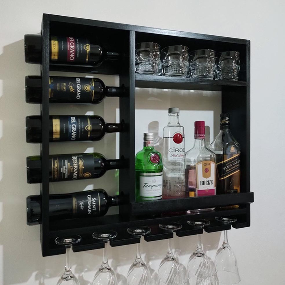 Настінна винна полиця "Мінамі" венге Миколаїв - фото 2