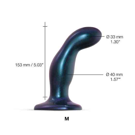 Дилдо Strap-On-Me DILDO PLUG SNAKY METALLIC BLUE, размер M, диаметр 4 см, вводимая длина 15,3 см Sex Aura Киев