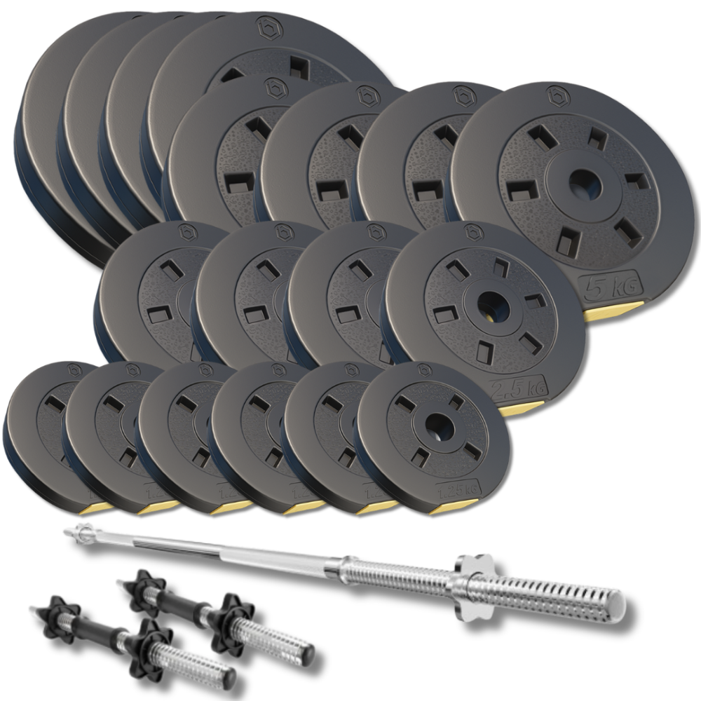 Набір зі штангою та гантелями Besport PowerPro 89кг (гриф 167см) Київ - фото 1