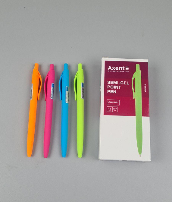 Ручка кулькова автоматична "AXENT Colibri 1062" СИНЯЯ (12 шт.) Харків - фото 2