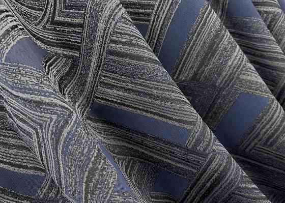 Комплект готовых штор VR-Textil Жаккард Mystery № 1627ш Серый с темно-синим 150х290 см 2 шт (33-0474) Киев