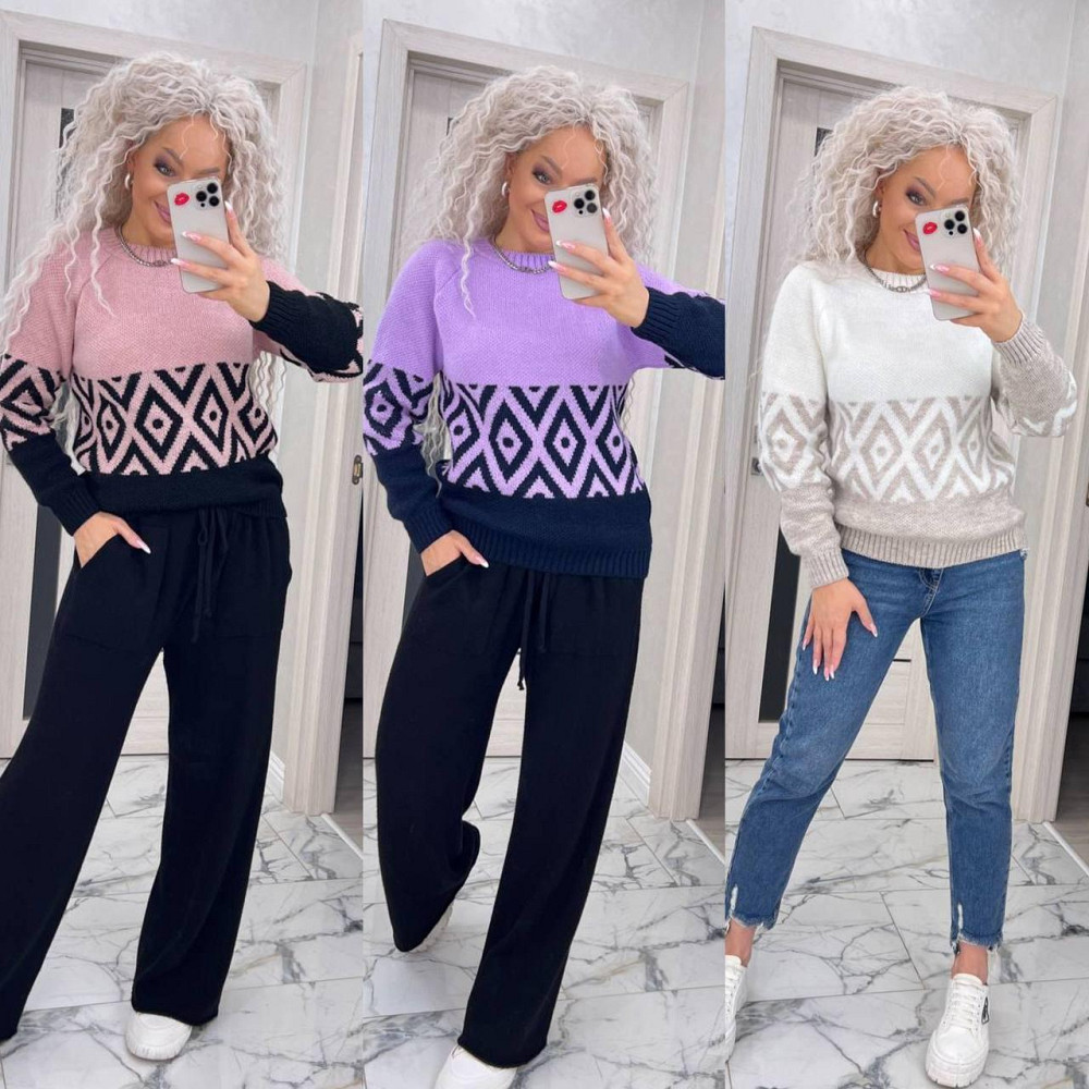 Женский яркий свитер с орнаментом. 46-54р Київ - фото 4