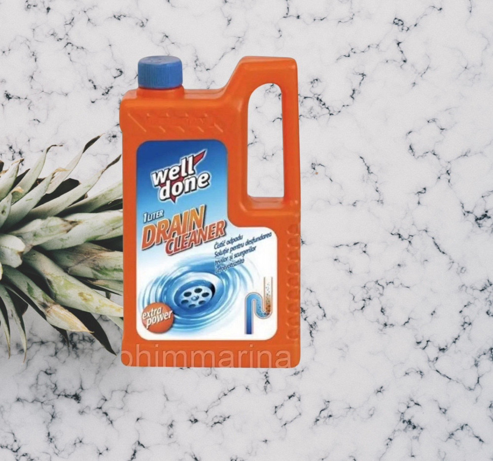 Well Done средство для прочистки канализационных труб 1л Виноградов - изображение 3