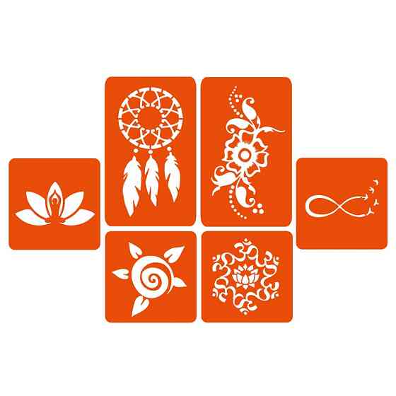 Набір хни з трафаретами для біо-тату №2 henna-set-02 Вінниця