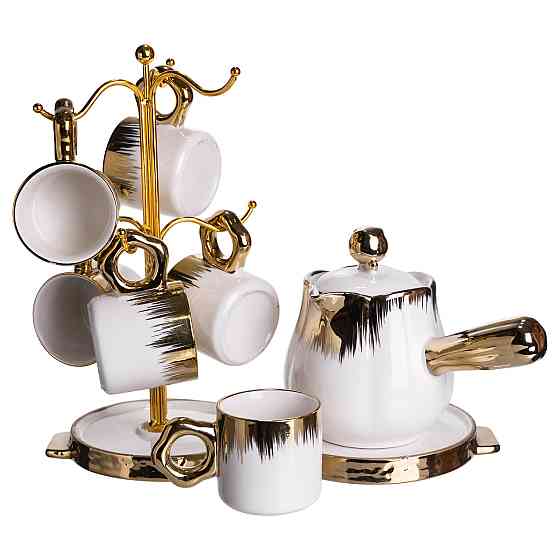 Yiwu Кавовий сервіз на підставці з туркою 450 (мл) 6 чашок по 90 (мл) подарунковий набір чашок Коломия