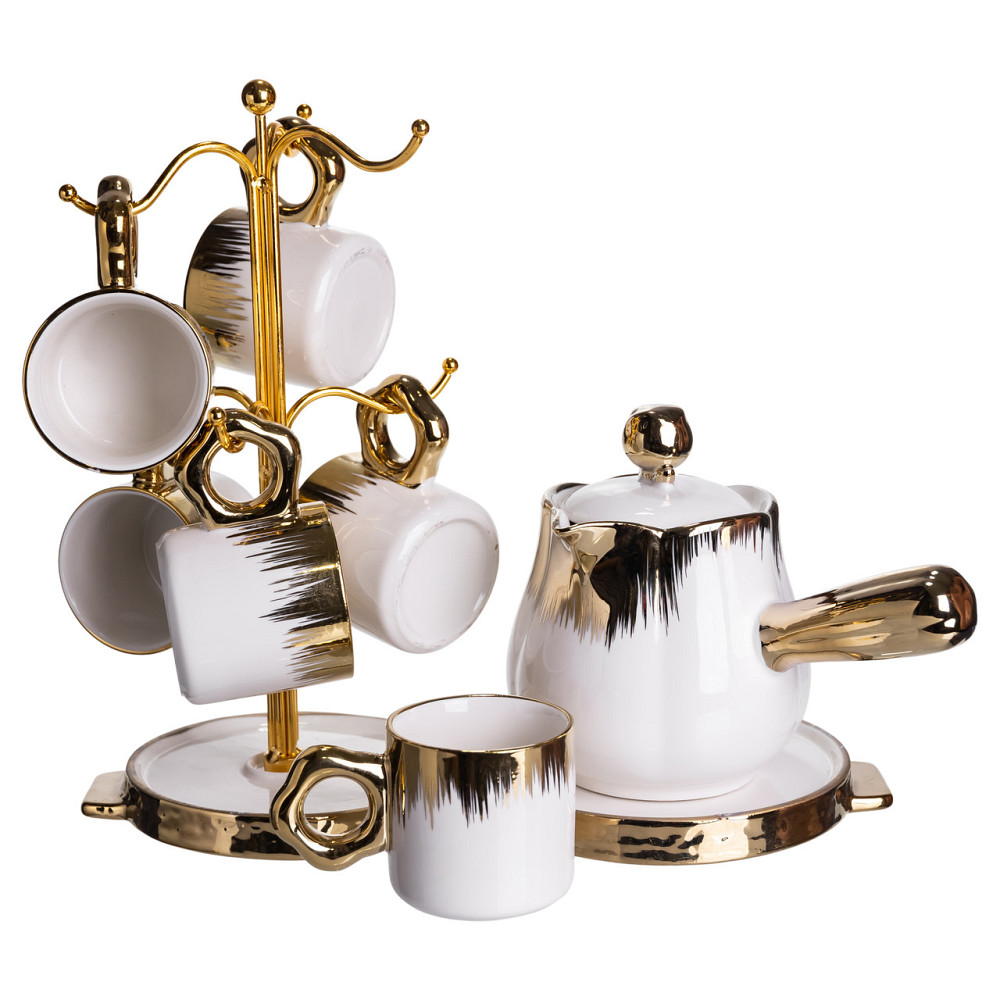 Yiwu Кавовий сервіз на підставці з туркою 450 (мл) 6 чашок по 90 (мл) подарунковий набір чашок Коломия - фото 4