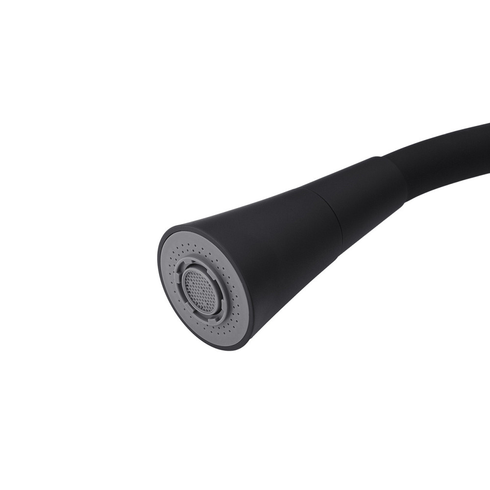 Смеситель для кухни с гибким изливом Kroner KRM Kuche - C132BLK хром/черный Киев - изображение 8