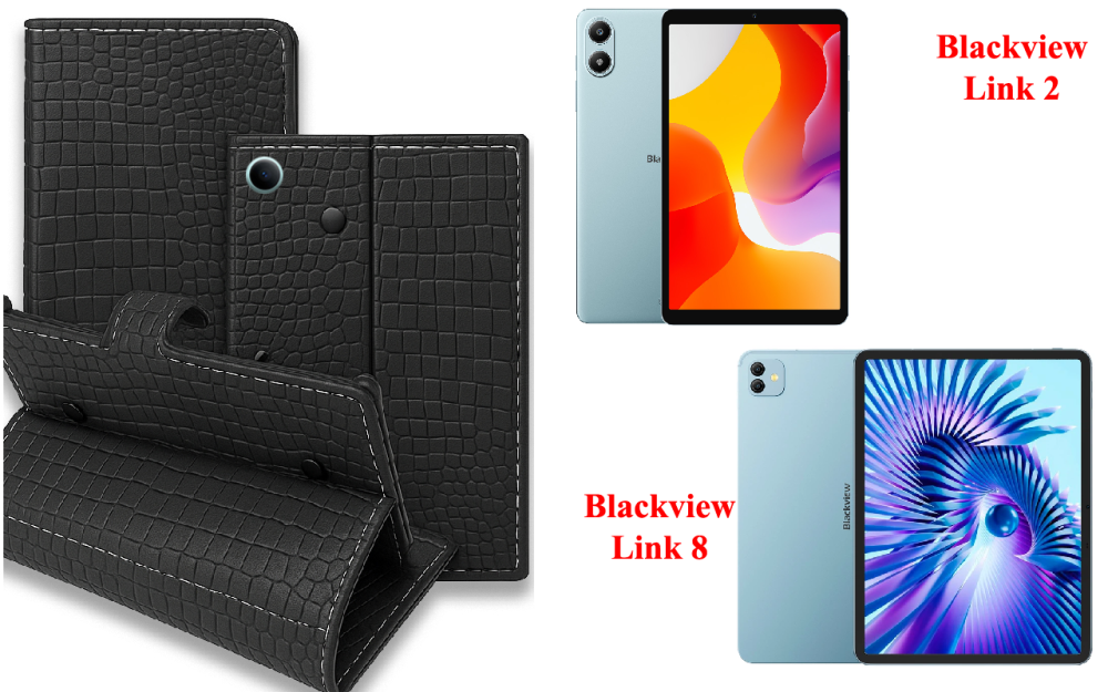 Книжка-трансформер для планшета Blackview Link 2, Link 8, колір Black Krokodil Black Київ - фото 1