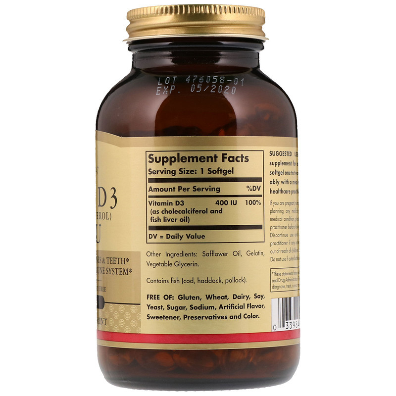 Вітамін D3 (Vitamin D3) 400 МО 250 капсул Київ - фото 2