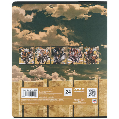 Зошит Kite Attack on Titan, 24 аркуші, клітинка (AT24-238) Вінниця - фото 12