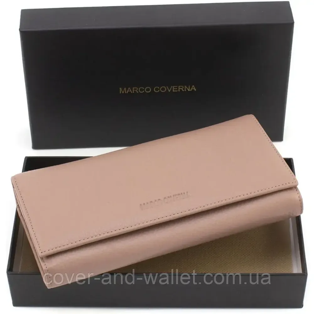 Элитный женский кошелек из натуральной кожи пудрового цвета Marco Coverna W001 Pudra Киев - изображение 10