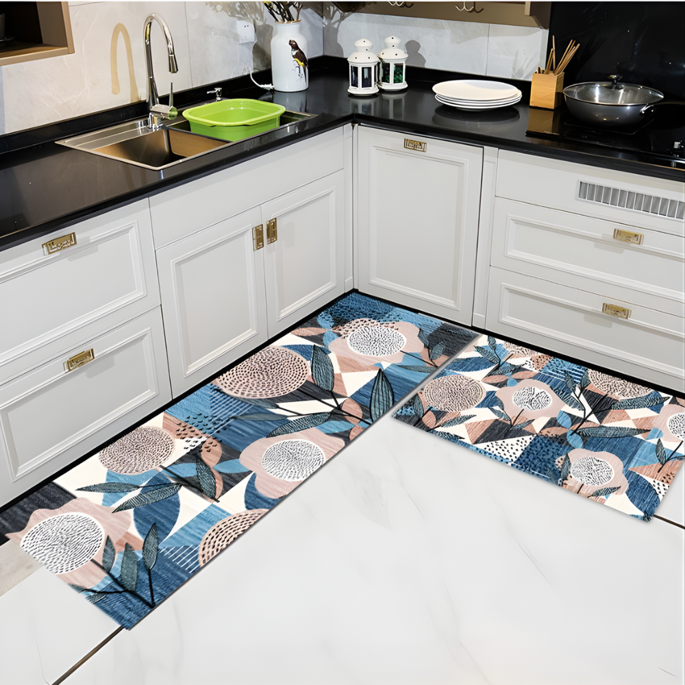 Комплект ковриков на кухню 2в1 на пол или столешницу резиновые диатомитовые влагопоглащающие антискользящие kovrik-2v1-5 Каменец-Подольский - изображение 1