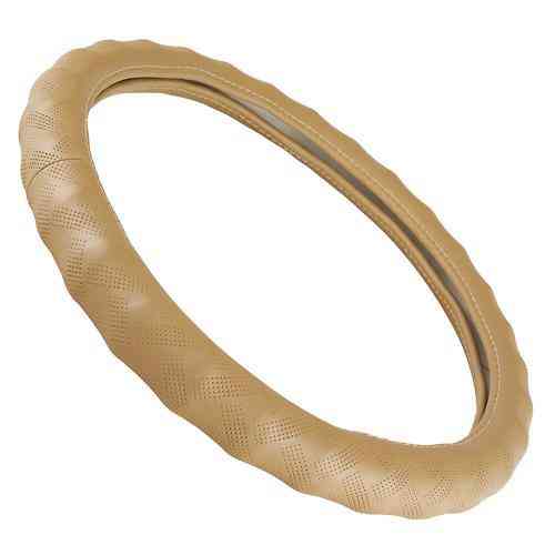 Шкіряний чохол на кермо VLOD-24LC6 BG M бежевий, один шов Харків