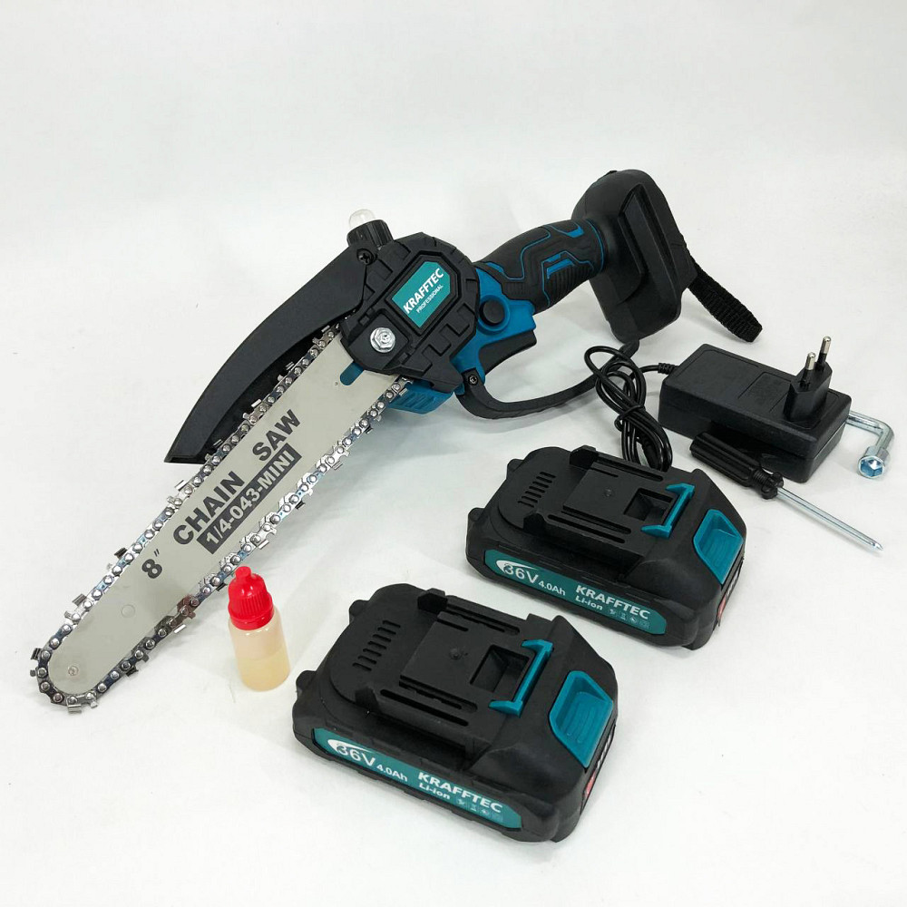 Аккумуляторная пила для точной работы Krafftec 20 см, Электропилы для дома, HW-801 Цепная минипила-сучкорез Киев - изображение 3