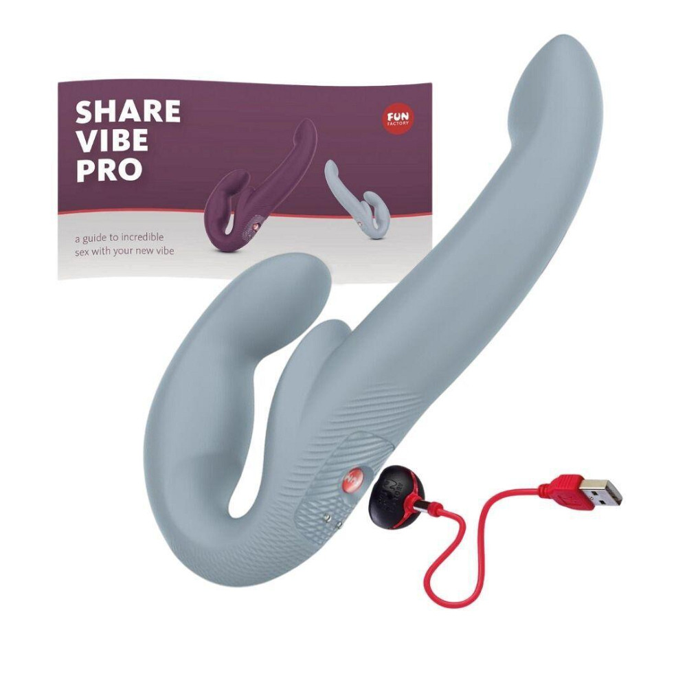 Безремінний страпон з вібрацією Fun Factory SHARE VIBE PRO cool grey (м'яте паковання!!!) Sex Aura Київ - фото 6