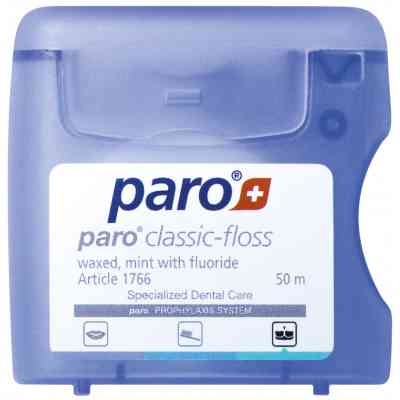 Зубная нить Paro Swiss classic-floss вощеная с мятой и фторидом 50 м (7610458017661) Винница