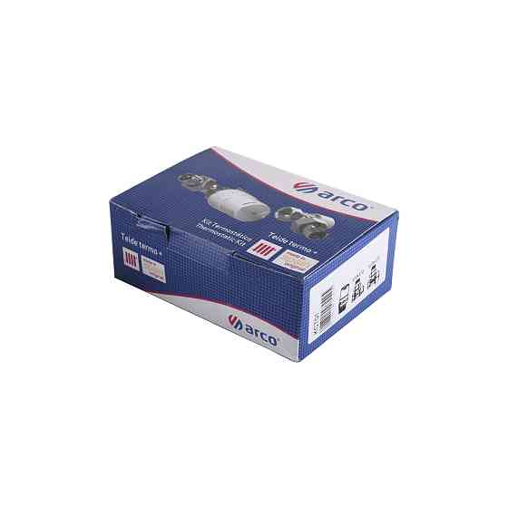 Набір Крани радіаторні кутові ARCO 1/2″ подача + зворотка+ термоголовка KC001 KCТ01 М30 Луцк