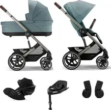 Детская коляска Cybex Balios S Lux 2.0 Set M Zestaw 5w1 Z Fotelikiem Cloud G I-Size Bazą I Adapterami Tpe Stormy Blue Киев