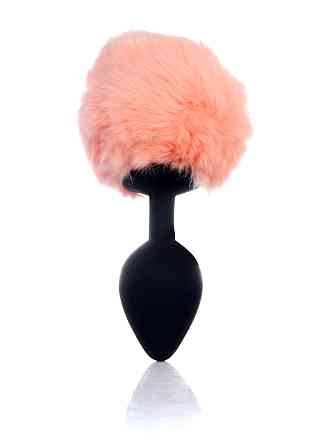 Анальная пробка Jewellery Silicon PLUG - Bunny Tail - Black-Peach Sex Aura Киев